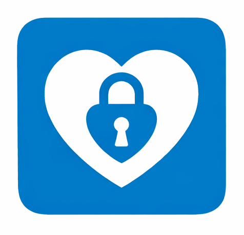 heart shape icon with lock inside